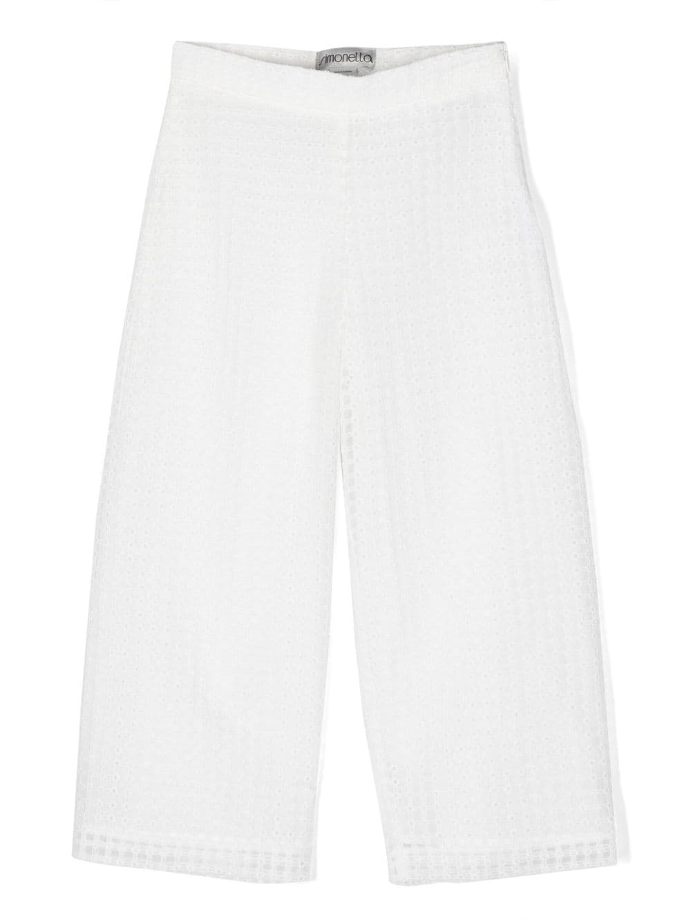 Simonetta crochet-knit wide-leg trousers - White von Simonetta