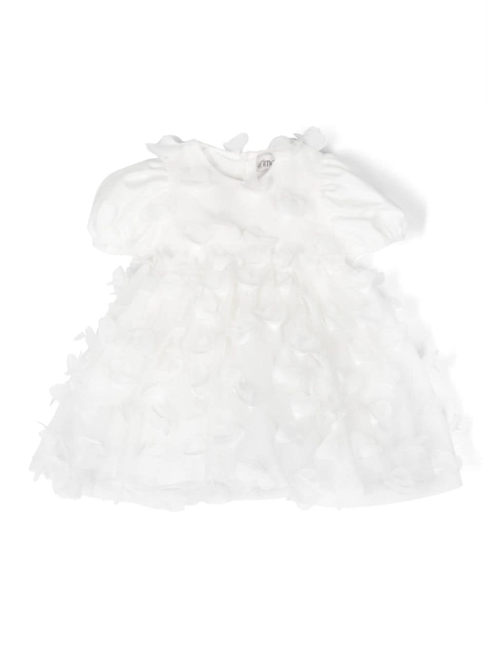 Simonetta floral-appliqué tulle overlay dress - White von Simonetta