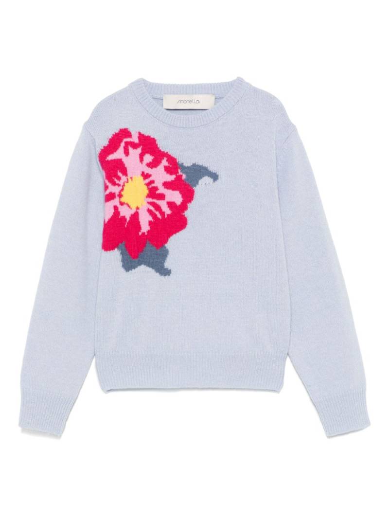 Simonetta floral-jacquard sweater - Blue von Simonetta