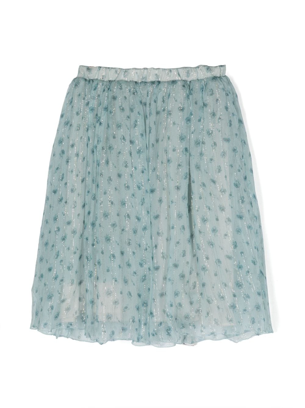 Simonetta floral-print silk-blend skirt - Blue von Simonetta