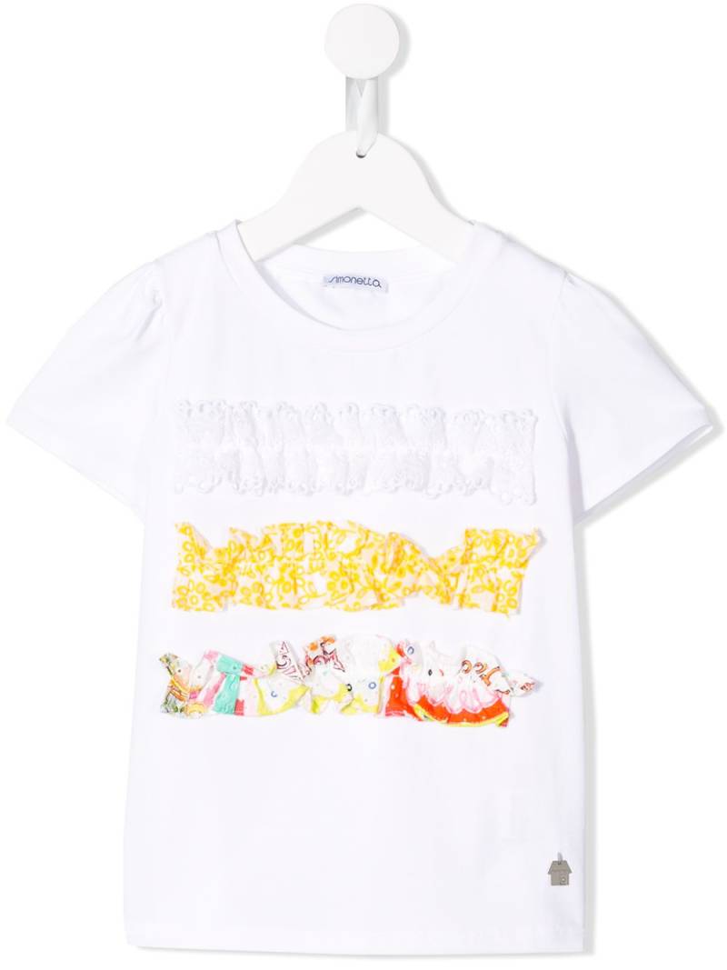 Simonetta frill applique T-shirt - White von Simonetta