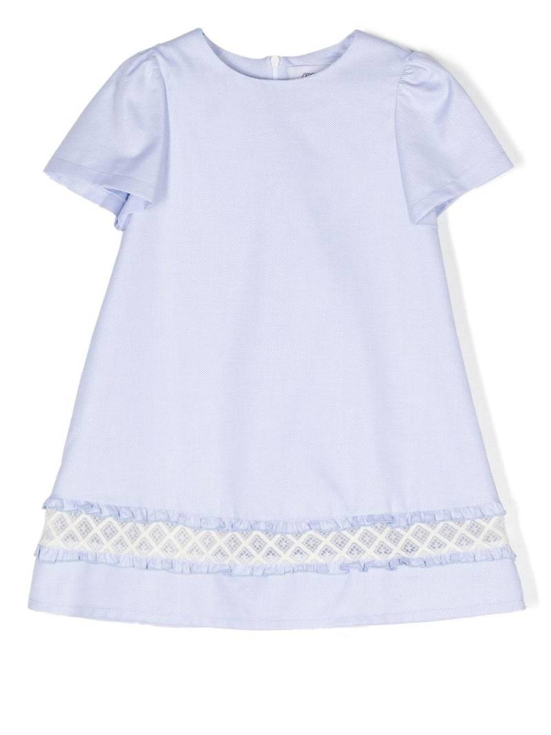 Simonetta lace-detailing canvas dress - Blue von Simonetta