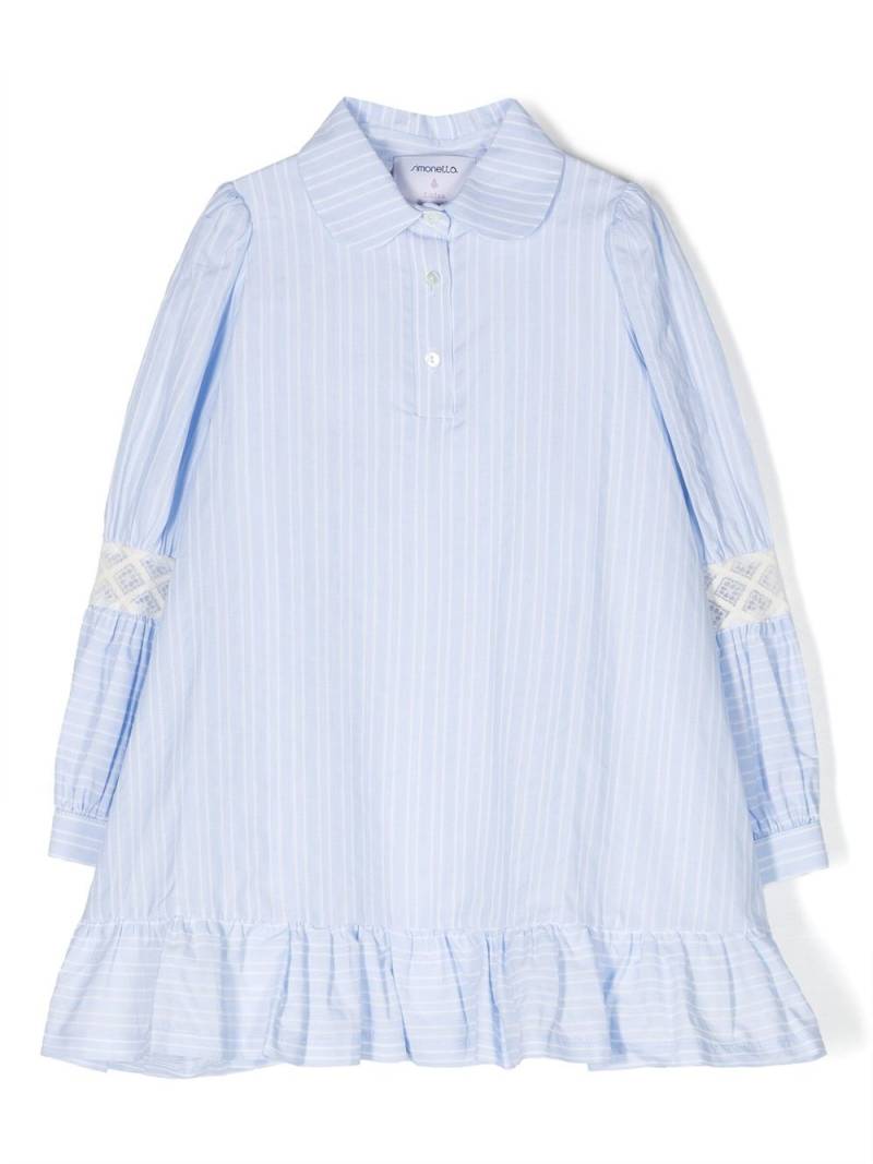 Simonetta ruffle-trimmed shirt dress - Blue von Simonetta