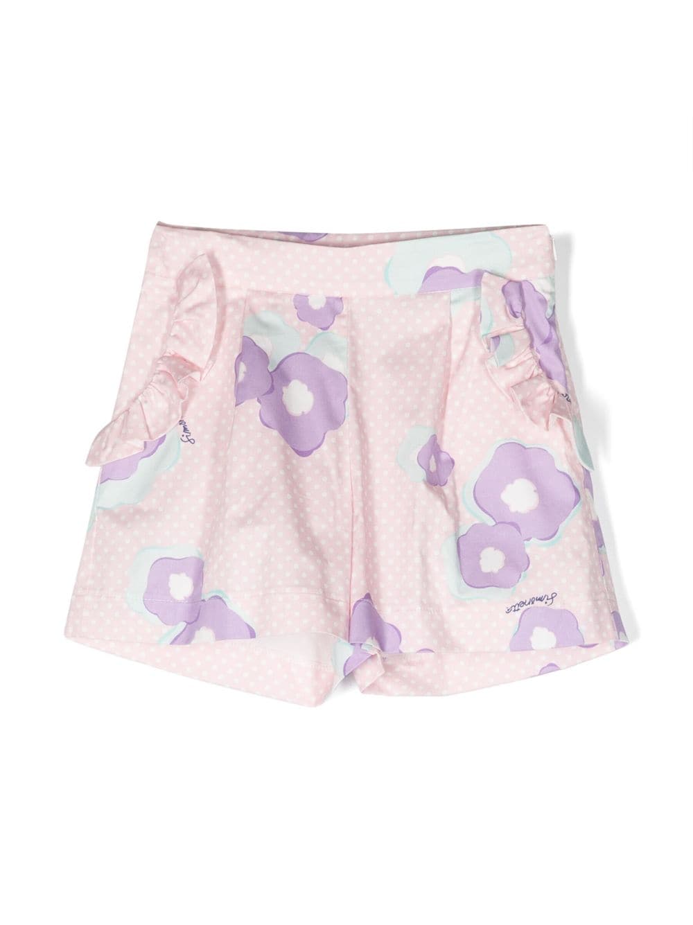 Simonetta ruffle-detail floral-print shorts - Pink von Simonetta