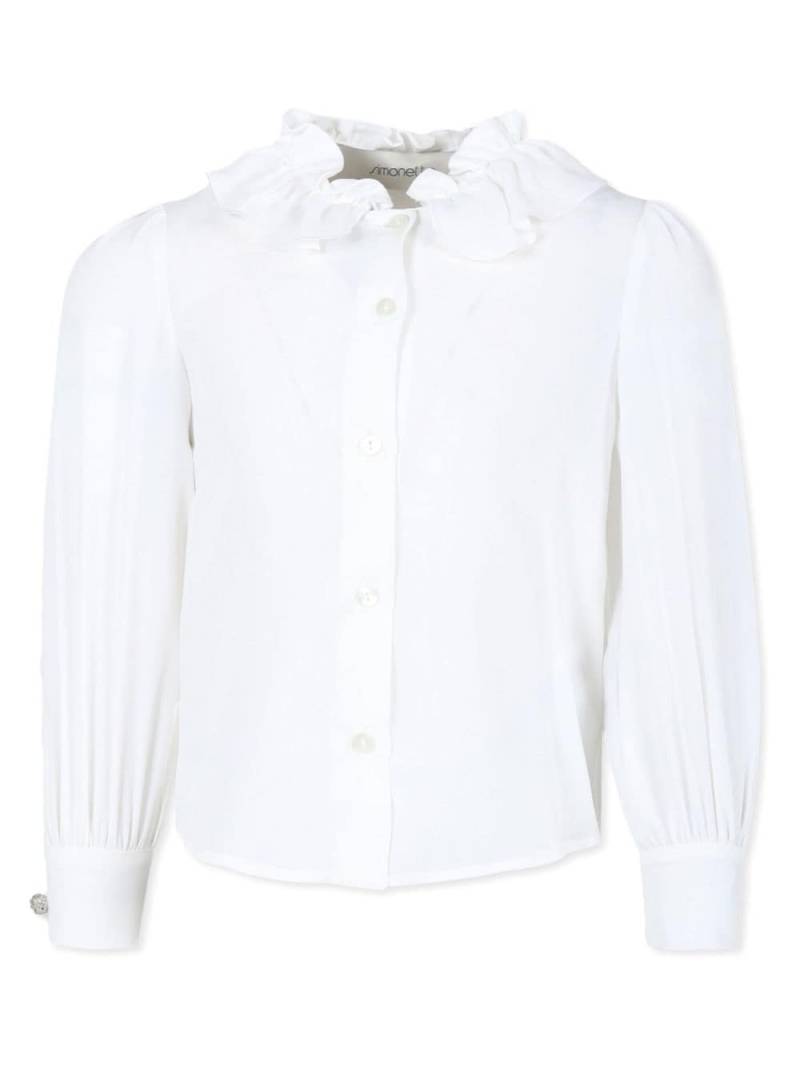 Simonetta ruffled collar blouse - White von Simonetta