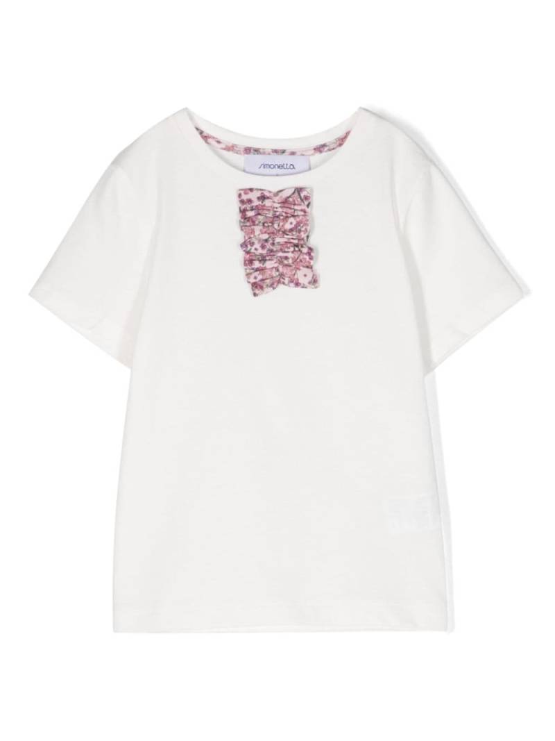 Simonetta ruffled cotton T-shirt - White von Simonetta