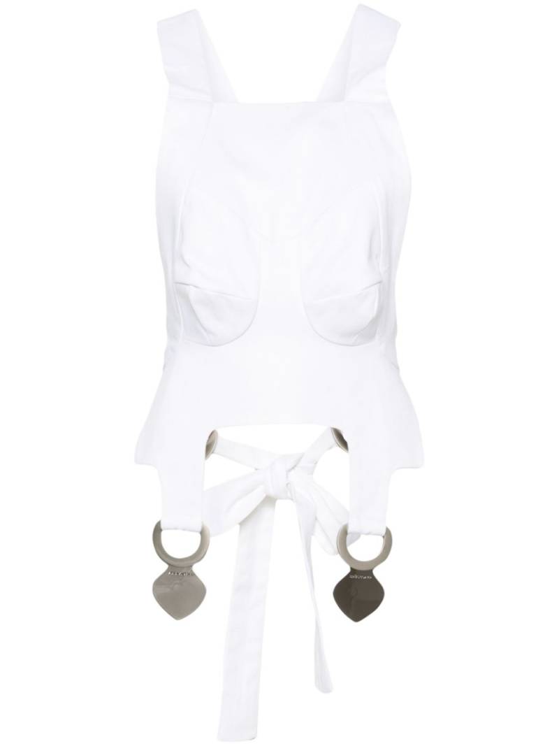 Sinead O'Dwyer square-neck cotton crop top - White von Sinead O'Dwyer