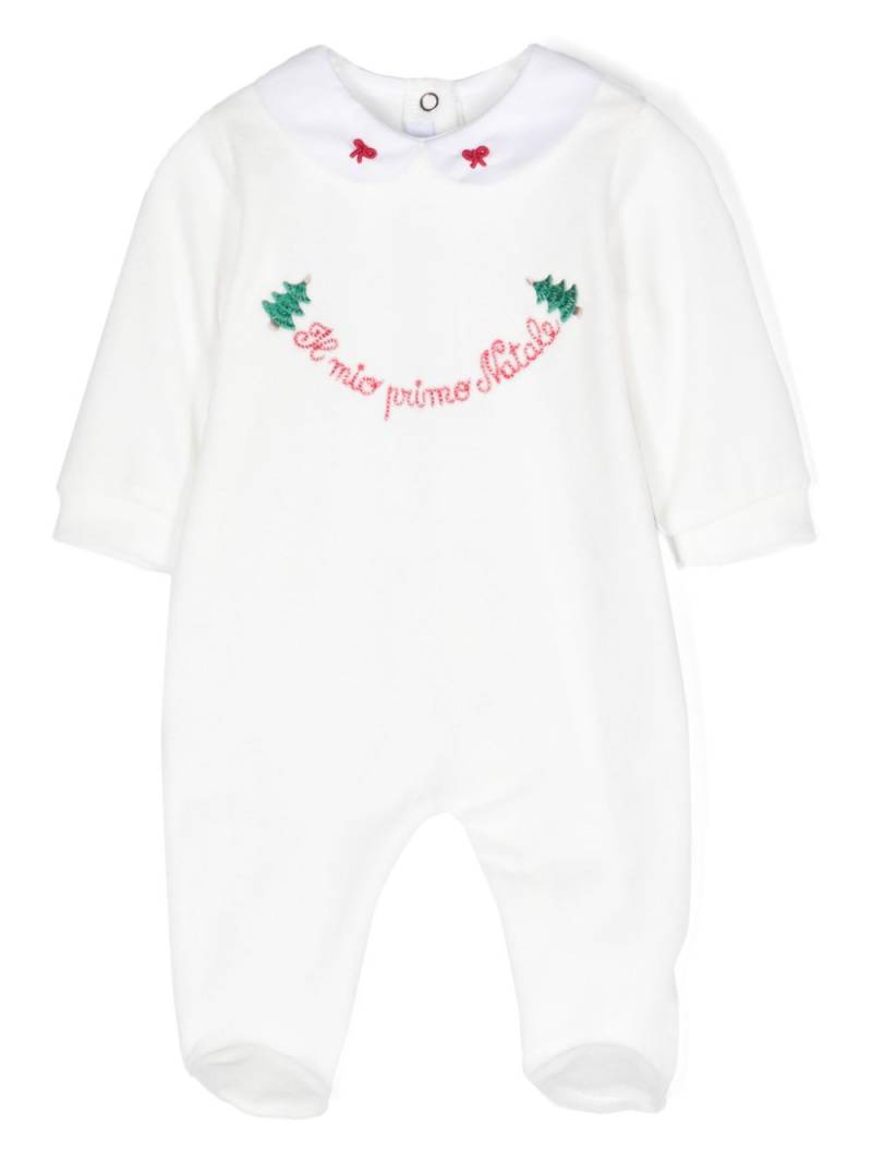 Siola Il Mio Primo Natale long-sleeved babygrow - White von Siola