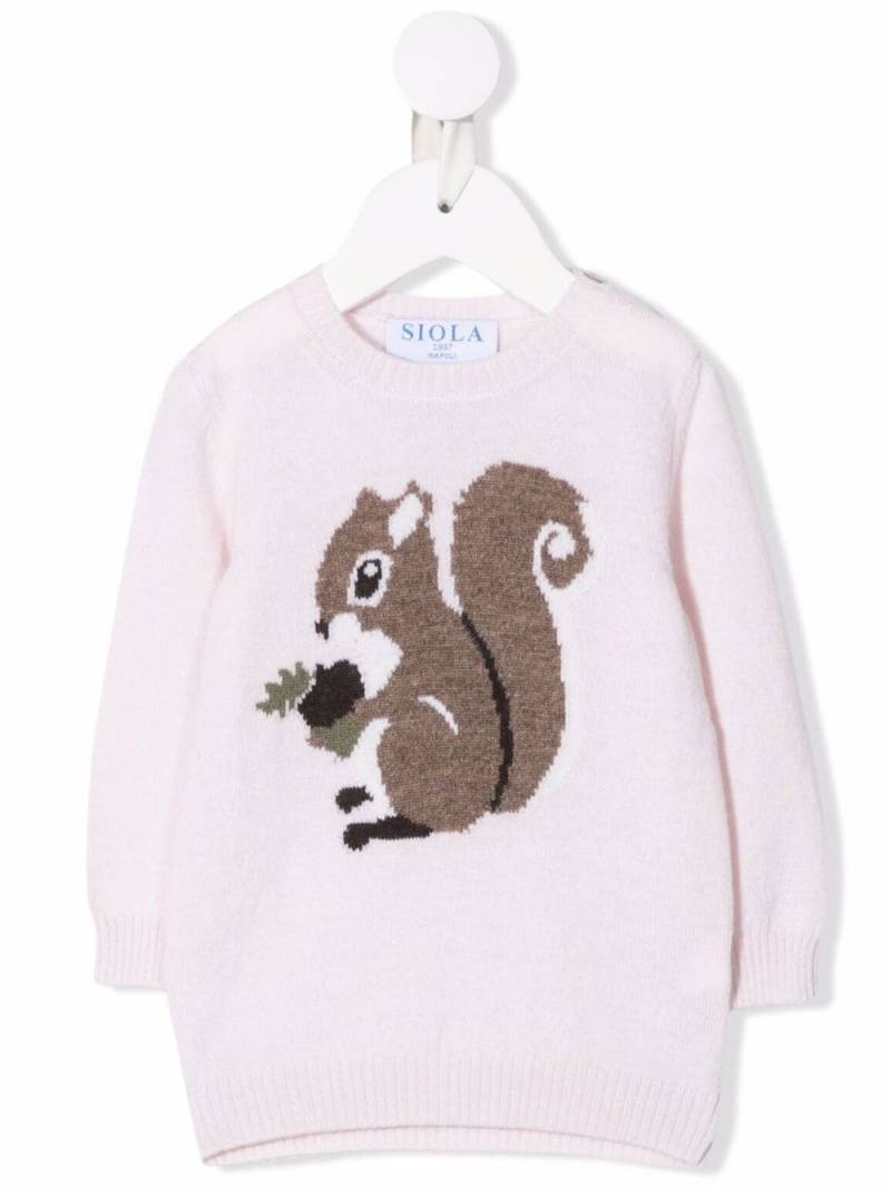 Siola crew neck knitted jumper - Pink von Siola