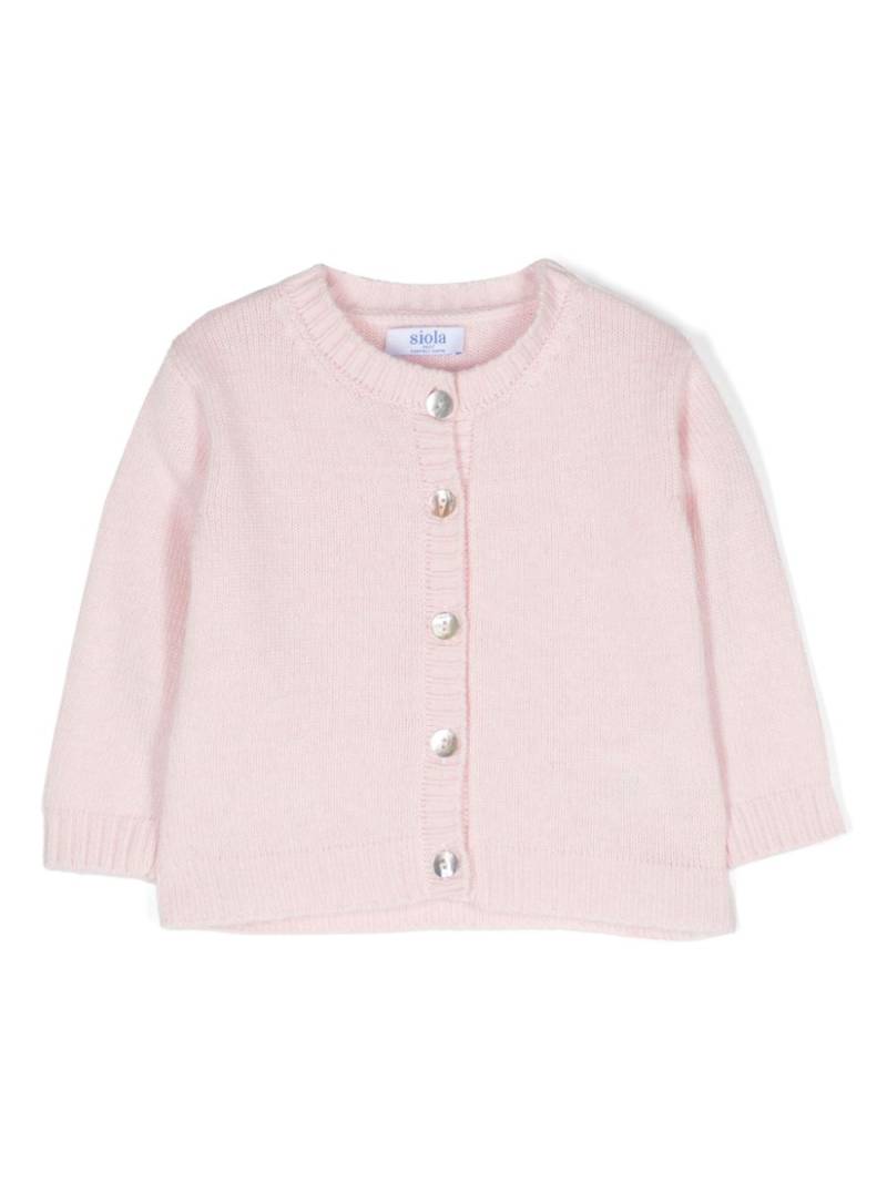 Siola ribbed-trim cardigan - Pink von Siola