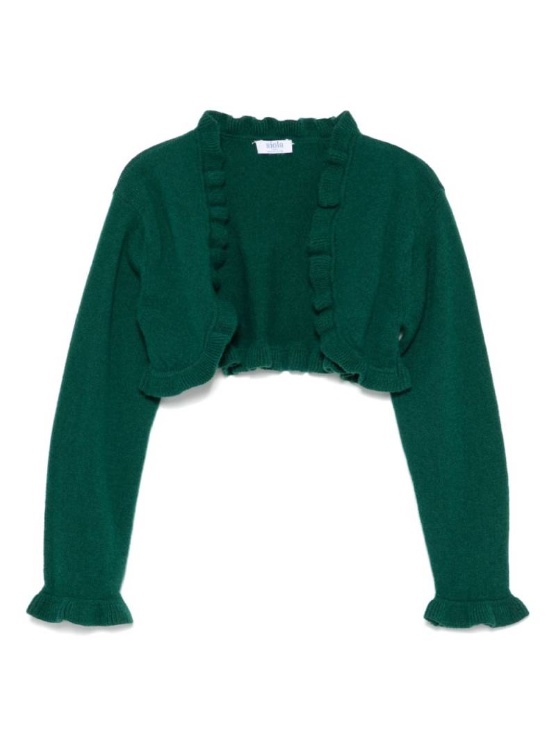 Siola ruffle-trim cardigan - Green von Siola