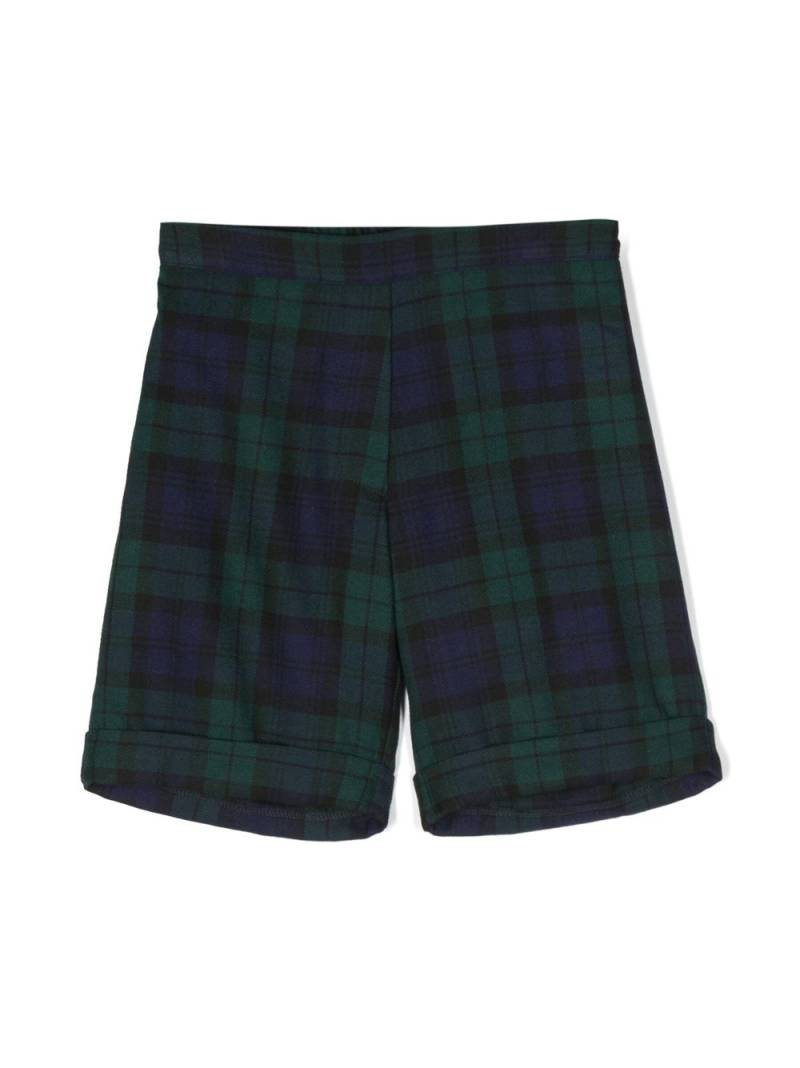 Siola tartan-check cotton-blend shorts - Blue von Siola