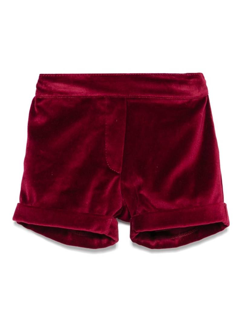 Siola velvet turn-up shorts - Red von Siola