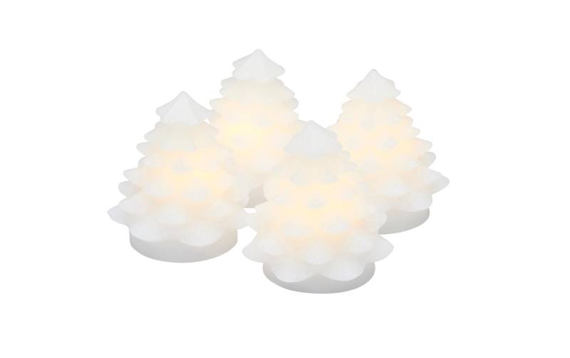 Sirius LED Dekofigur »LED Wachs Tannenbaum 4er Set weiss« von Sirius