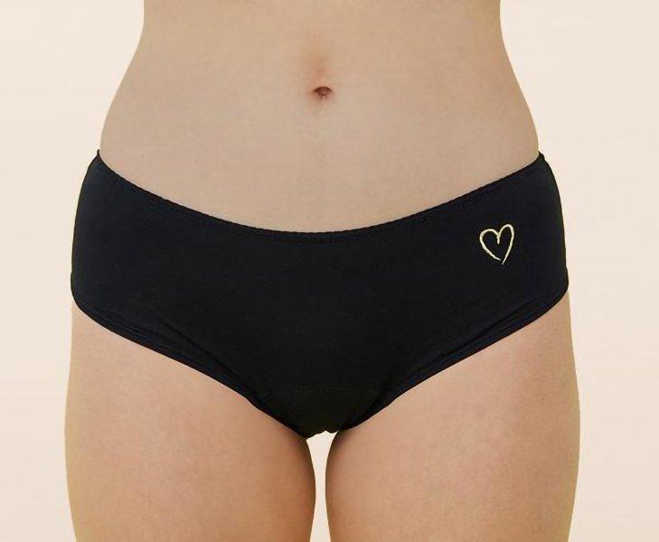 Periodenslip „shorty Tattoo Coeur“ Für Teenager Super Mädchen Schwarz Bedruckt XS von Sisters Republic