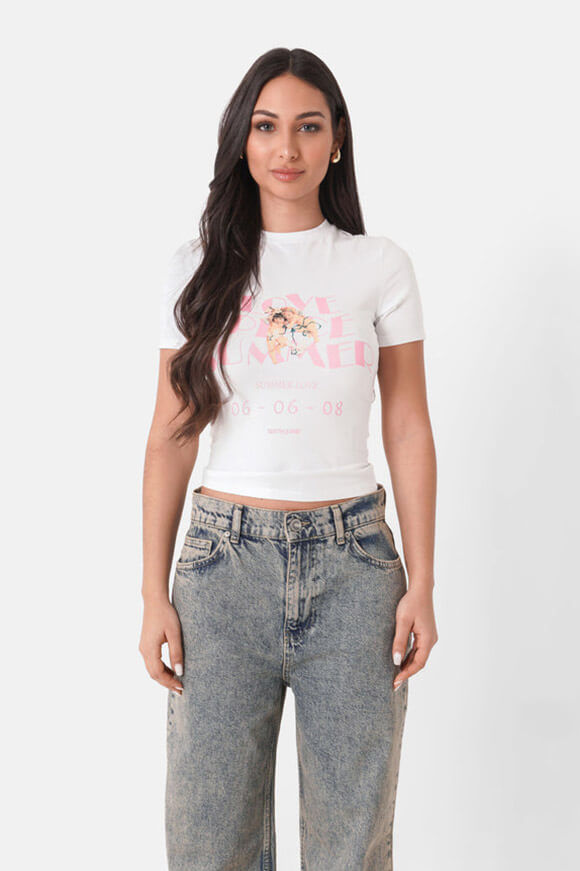 Sixth June Love Summer Print T-Shirt | White | Damen  | L von Sixth June