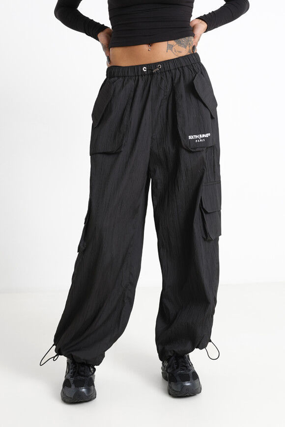 Sixth June Parachute Cargohose | Black | Damen  | L von Sixth June