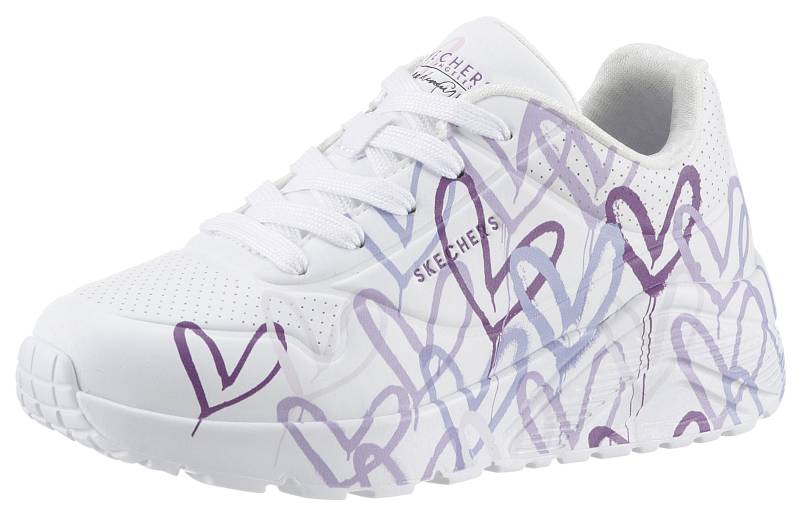 Skechers Kids Sneaker »UNO LITE - SPREAD THE WORLD«, mit süssem Herzchenprint, Freizeitschuh, Halbschuh, Schnürschuh von Skechers Kids