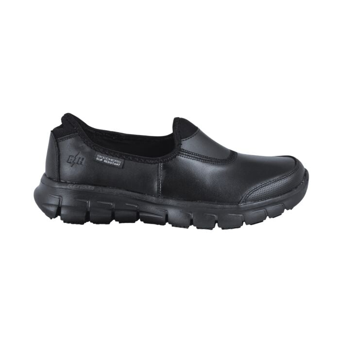 Skechers Schlupfschuh aus Leder schwarz, 35 von Skechers