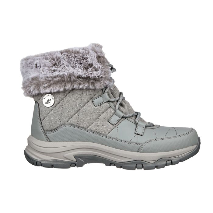 Skechers Damen-Schnürstiefelette aus Veloursleder grau, 39 von Skechers