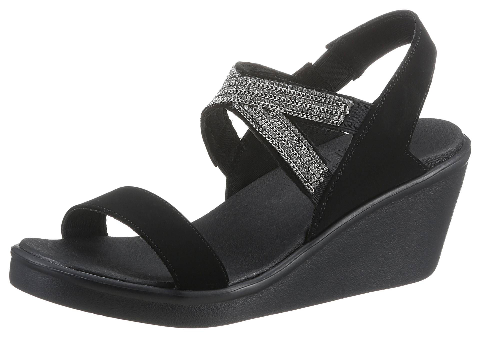 Skechers Keilsandalette »RUMBLE ON CHART TOPPER«, Sommerschuh, Sandale, Keilabsatz, mit elastischen Riemchen von Skechers