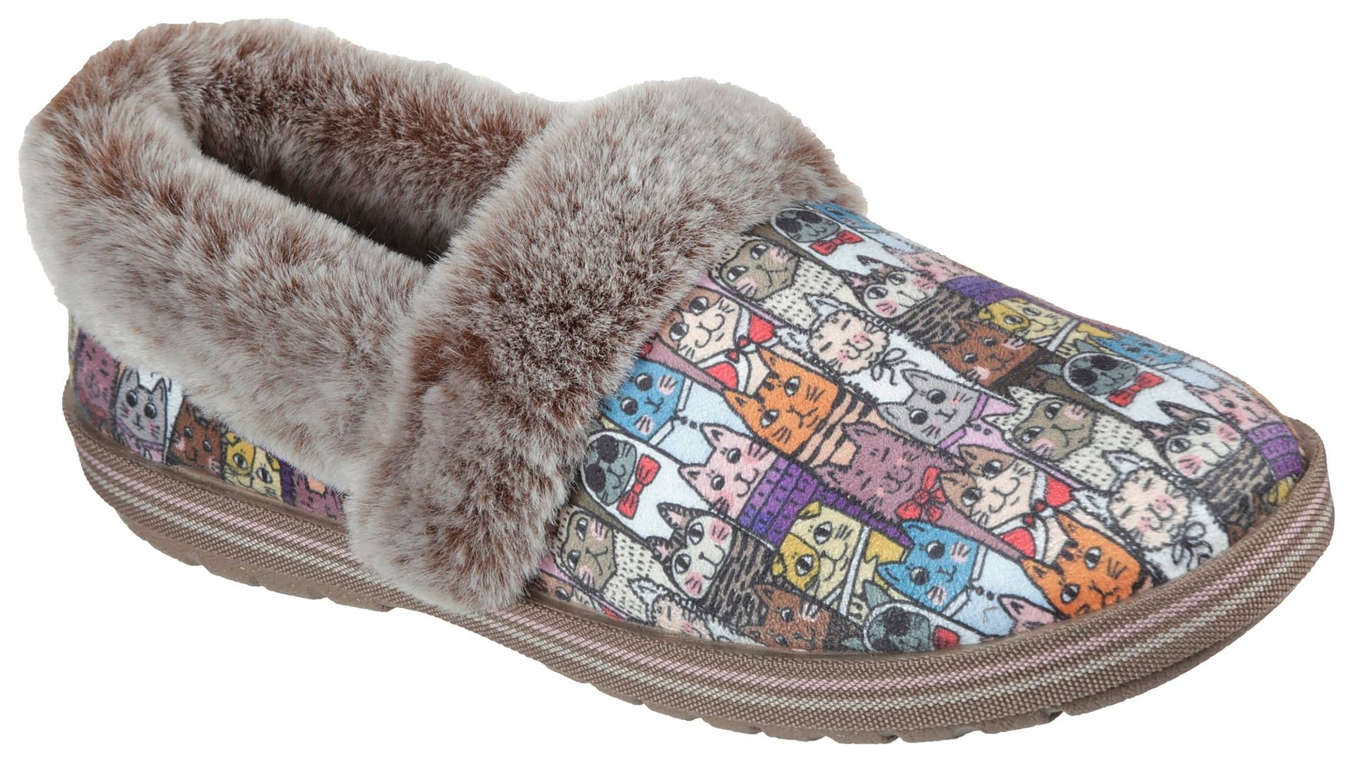 Skechers Pantoffel »TOO COZY CHIC CAT«, mit witzigem Katzenprint von Skechers