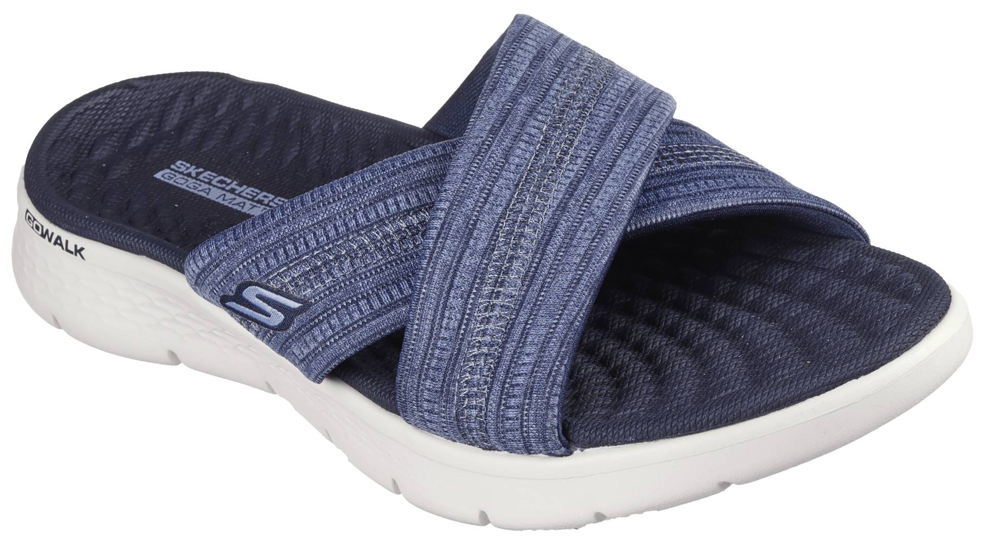 Skechers Pantolette »GO WALK FLEX SANDAL-BUTTERFLY BLISS«, Keilabsatz, Sommerschuh, Schlappen mit Goga Mat Footbed von Skechers