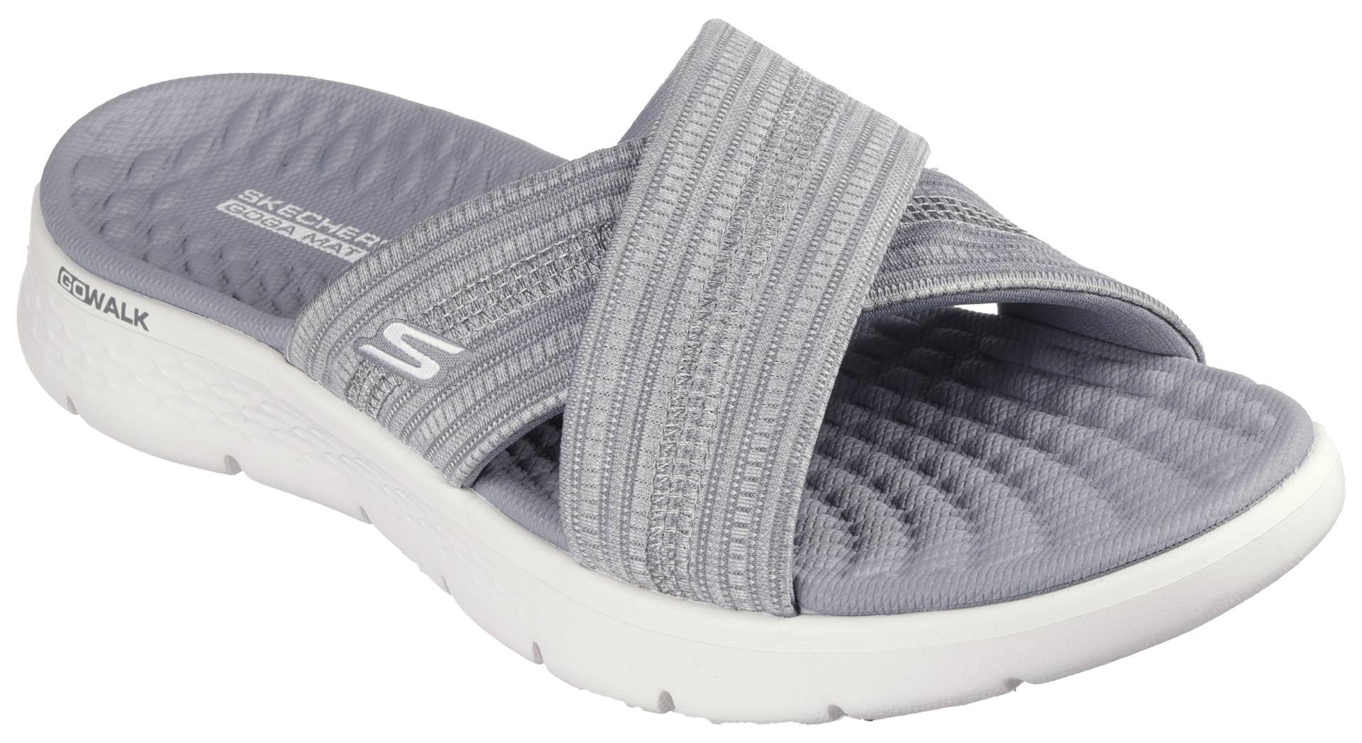 Skechers Pantolette »GO WALK FLEX SANDAL-BUTTERFLY BLISS«, Keilabsatz, Sommerschuh, Schlappen mit Goga Mat Footbed von Skechers