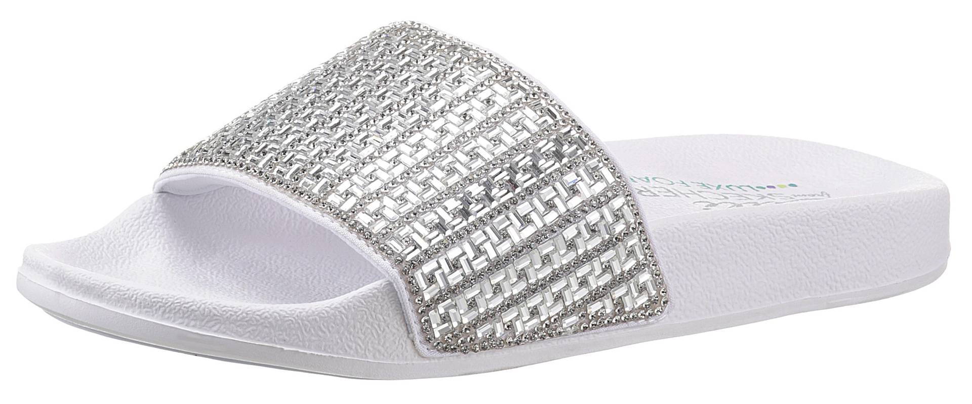 Skechers Pantolette »POP UPS NEW SPARK«, Sommerschuh, Schlappen mit funkelnder Bandage von Skechers