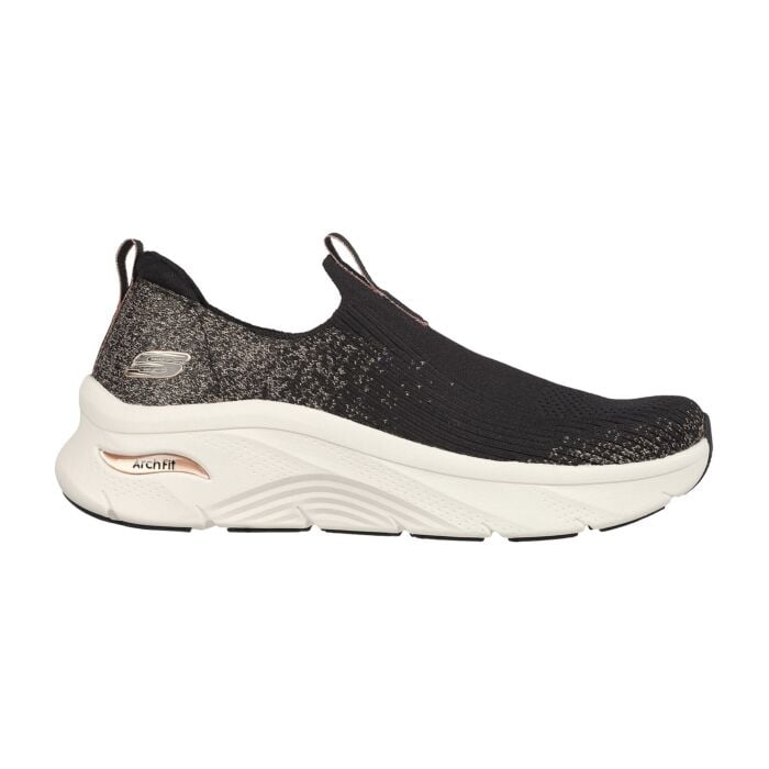 Skechers Schlupfschuh für Damen aus Strick Stretch Fit schwarz, 36 von Skechers