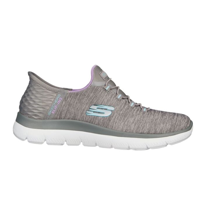 Slip Ins Damen-Schlupfschuh mit Elastbändern grau, 36 von Skechers