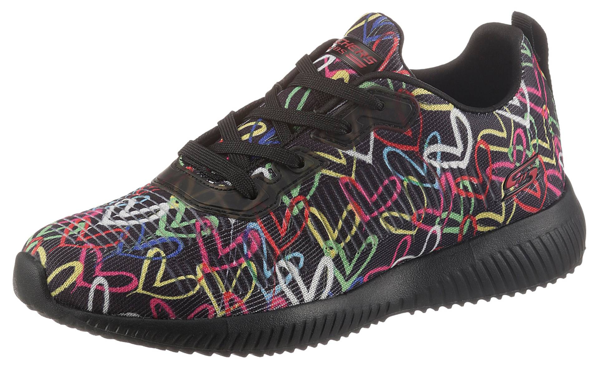 Skechers Sneaker »BOBS SQUAD«, mit Allover-Herzchenprint, Freizeitschuh, Halbschuh, Schnürschuh von Skechers