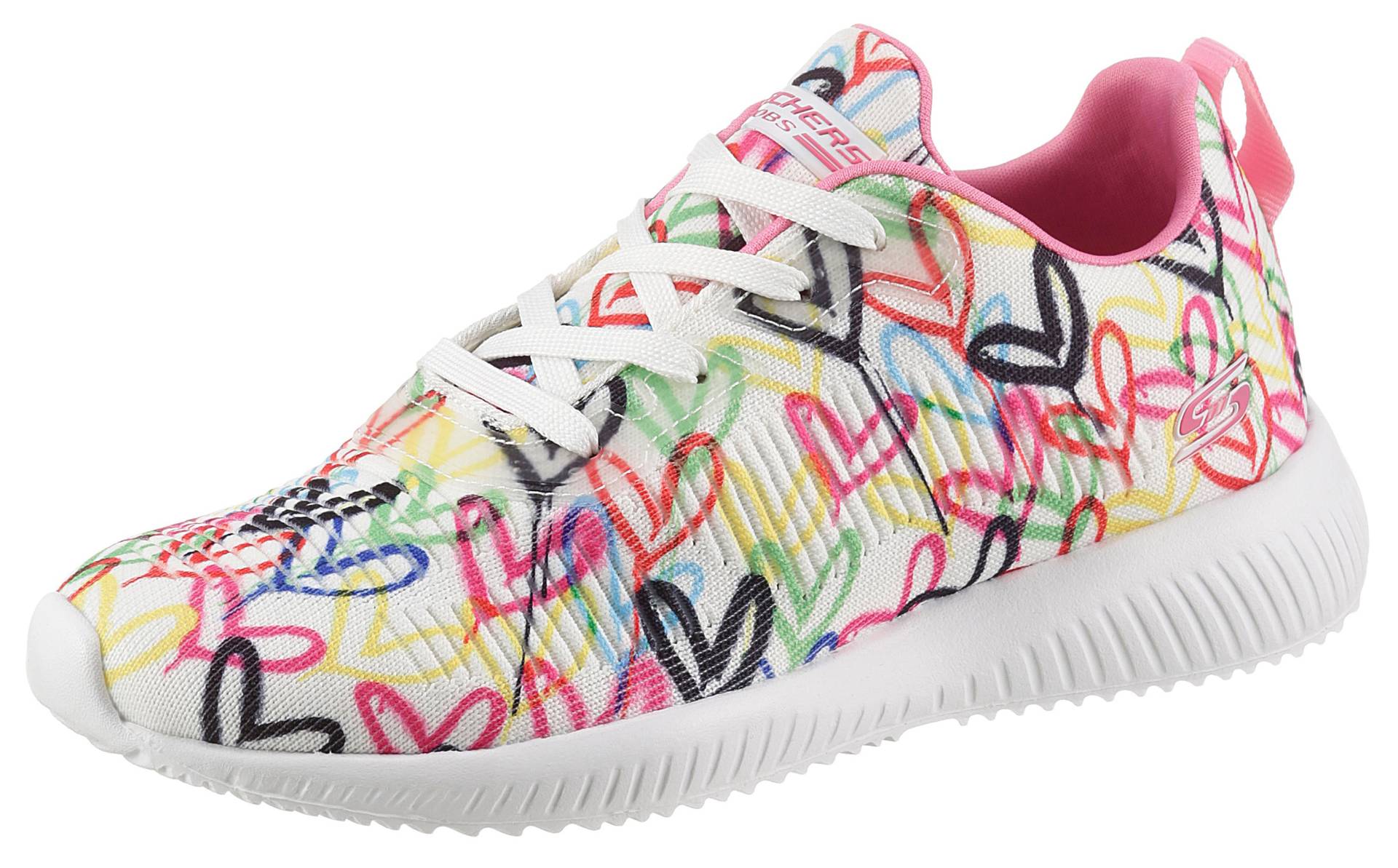 Skechers Sneaker »BOBS SQUAD«, mit Allover-Herzchenprint, Freizeitschuh, Halbschuh, Schnürschuh von Skechers