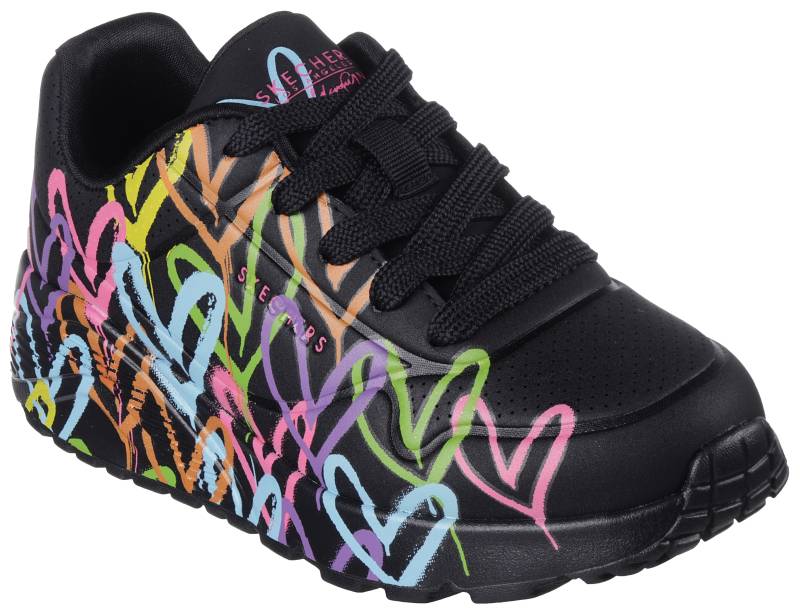 Skechers Sneaker »JGoldfarbencrown: Uno Lite - Spread the Love«, Chunky Sneaker, Pleatausneaker, Retro Sneaker mit allover Print von Skechers