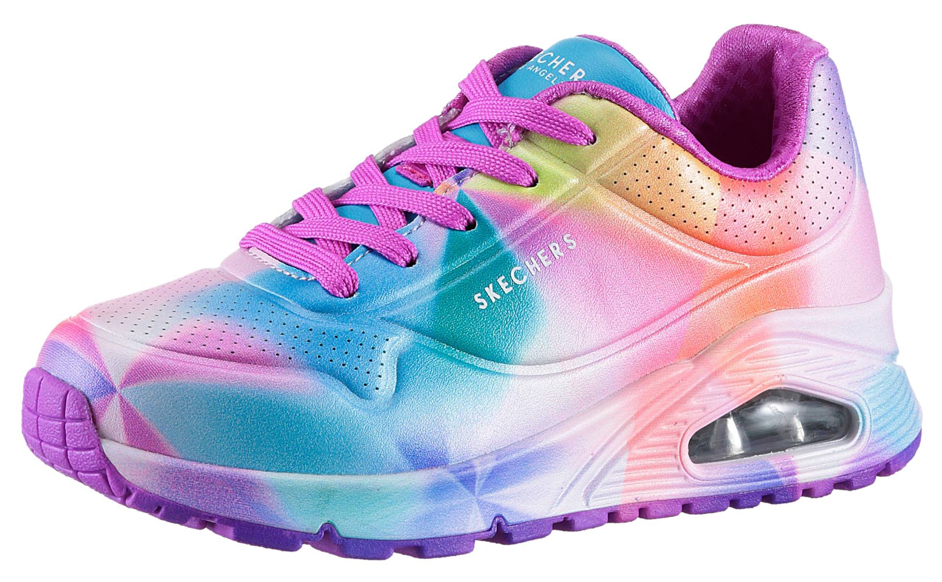 Skechers Sneaker »UNO GEN1«, Schnürschuh, Freizeitschuh, Pride mit allover Regenbogen Farbverlauf