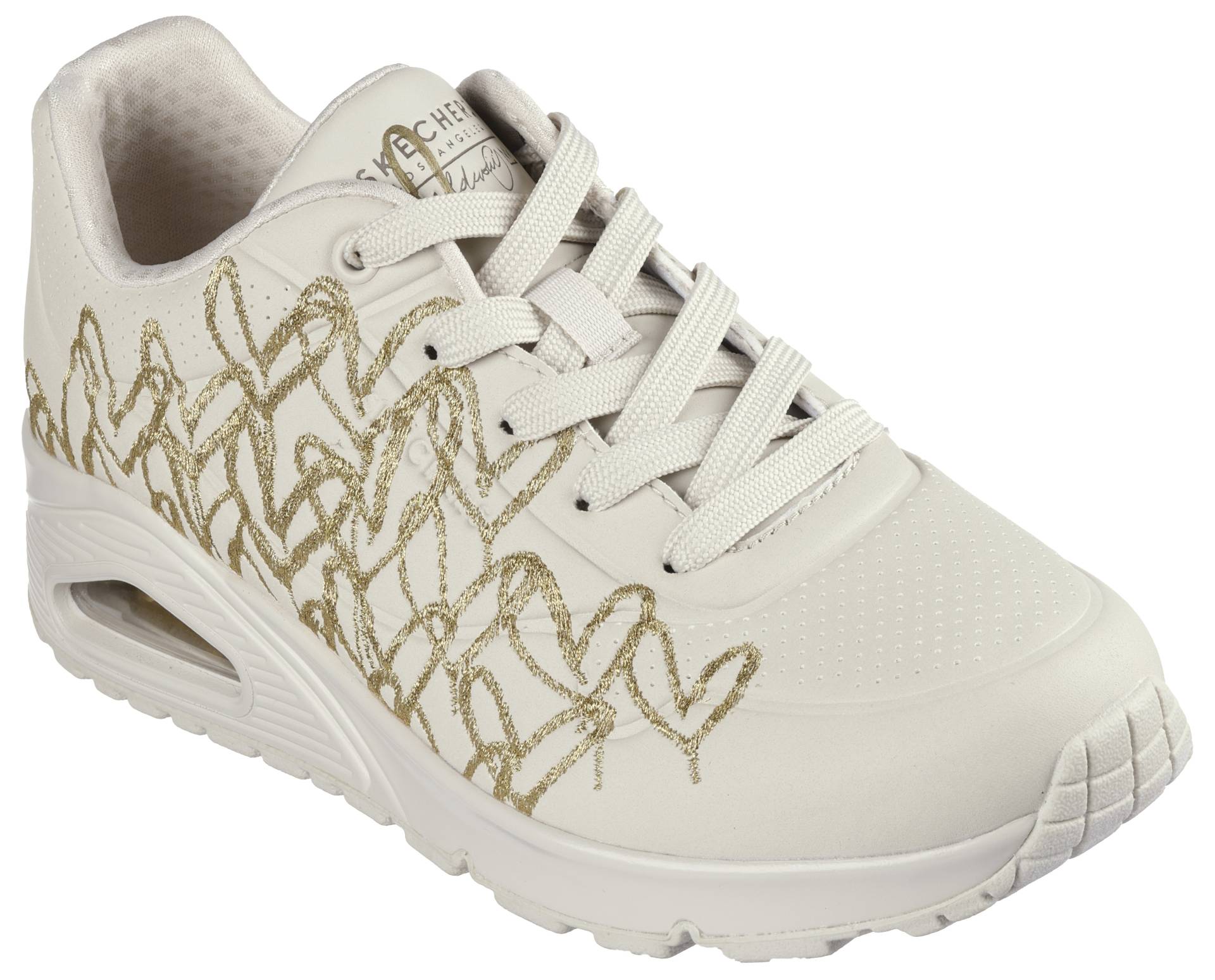 Skechers Sneaker »UNO-GOLDEN HEART«, Freizeitschuh, Schnürschuh mit goldfarbenen Mylar-Stickereien von Skechers