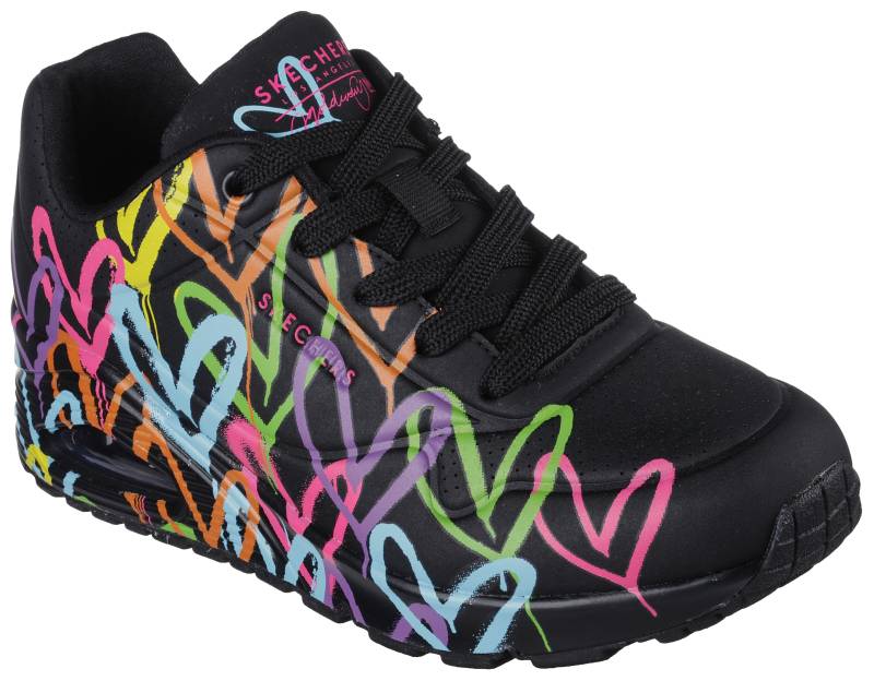 Skechers Sneaker »UNO - HIGHLIGHT LOVE«, Freizeitschuh, Halbschuh, Schnürschuh mit Herzchen-Print von Skechers