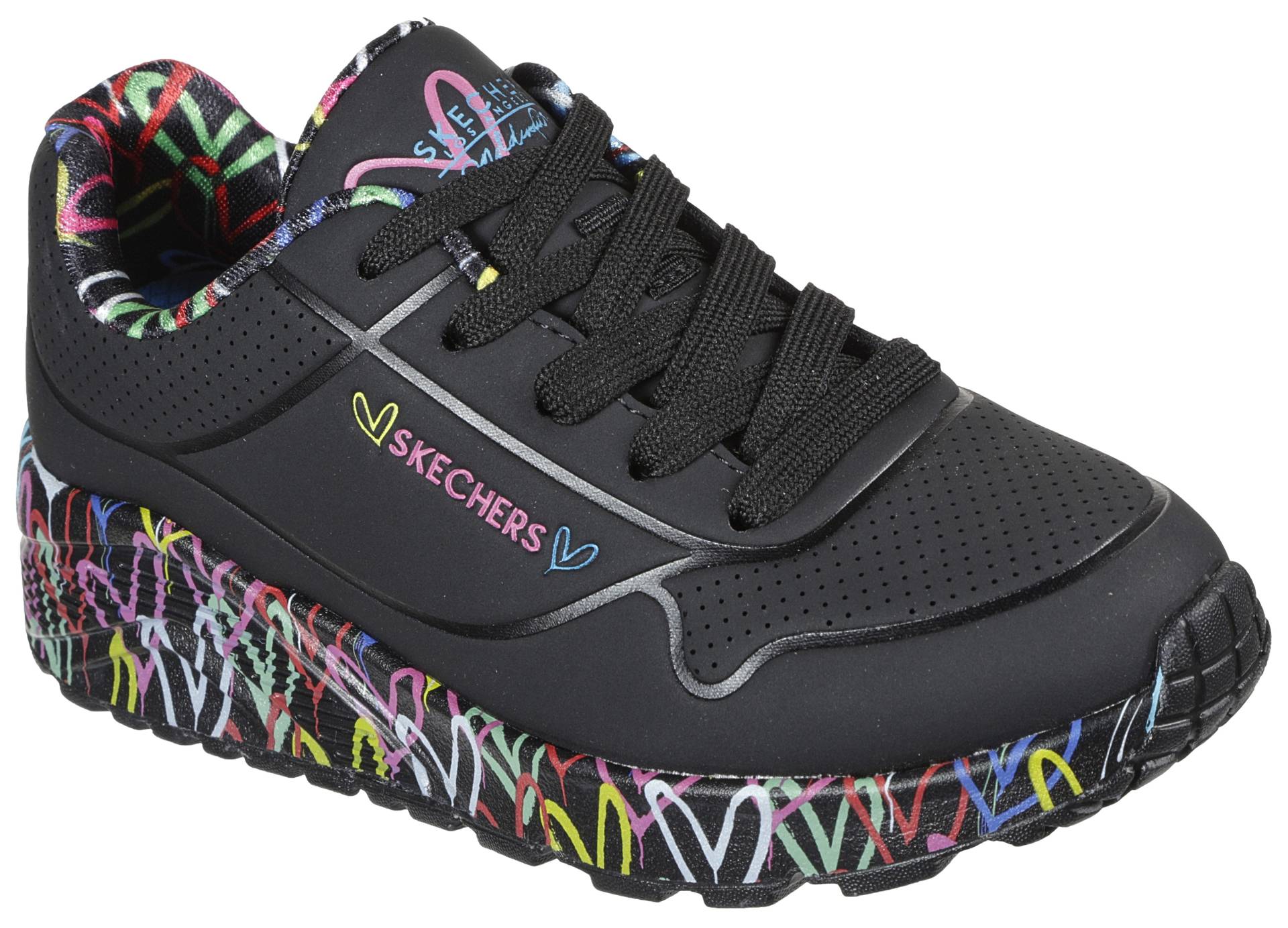 Skechers Sneaker »UNO LITE-LOVELY LUV«, Schnürschuh mit bedruckter Sohle, Grössenschablone zum Download von Skechers