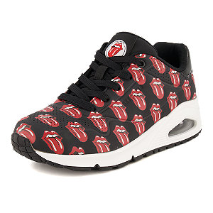 Skechers Uno Rolling Stones Damen Sneaker Schwarz von Skechers