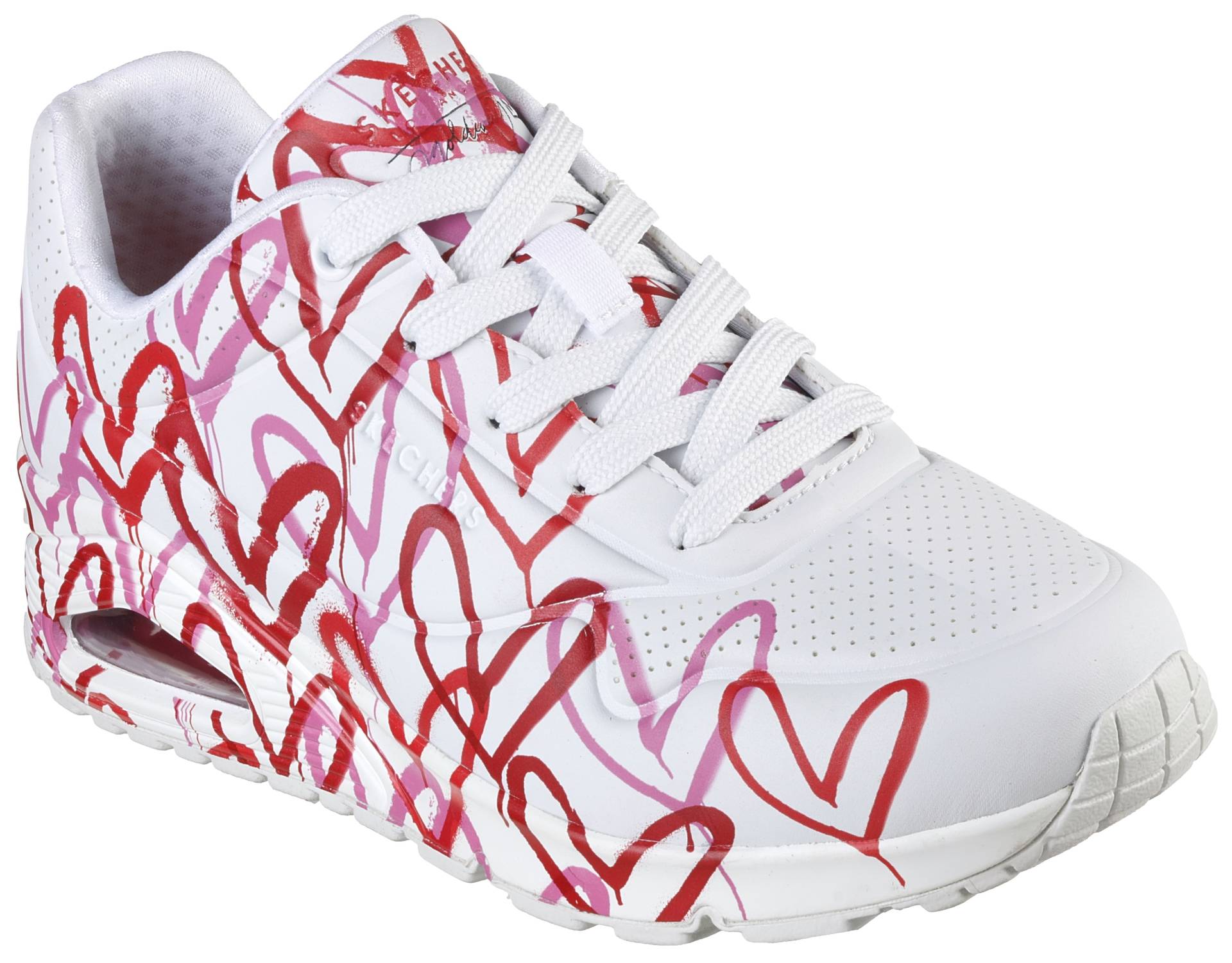 Skechers Wedgesneaker »UNO-SPREAD THE LOVE«, Freizeitschuh, Halbschuh, Schnürschuh mit auffälligem Graffiti-Print von Skechers