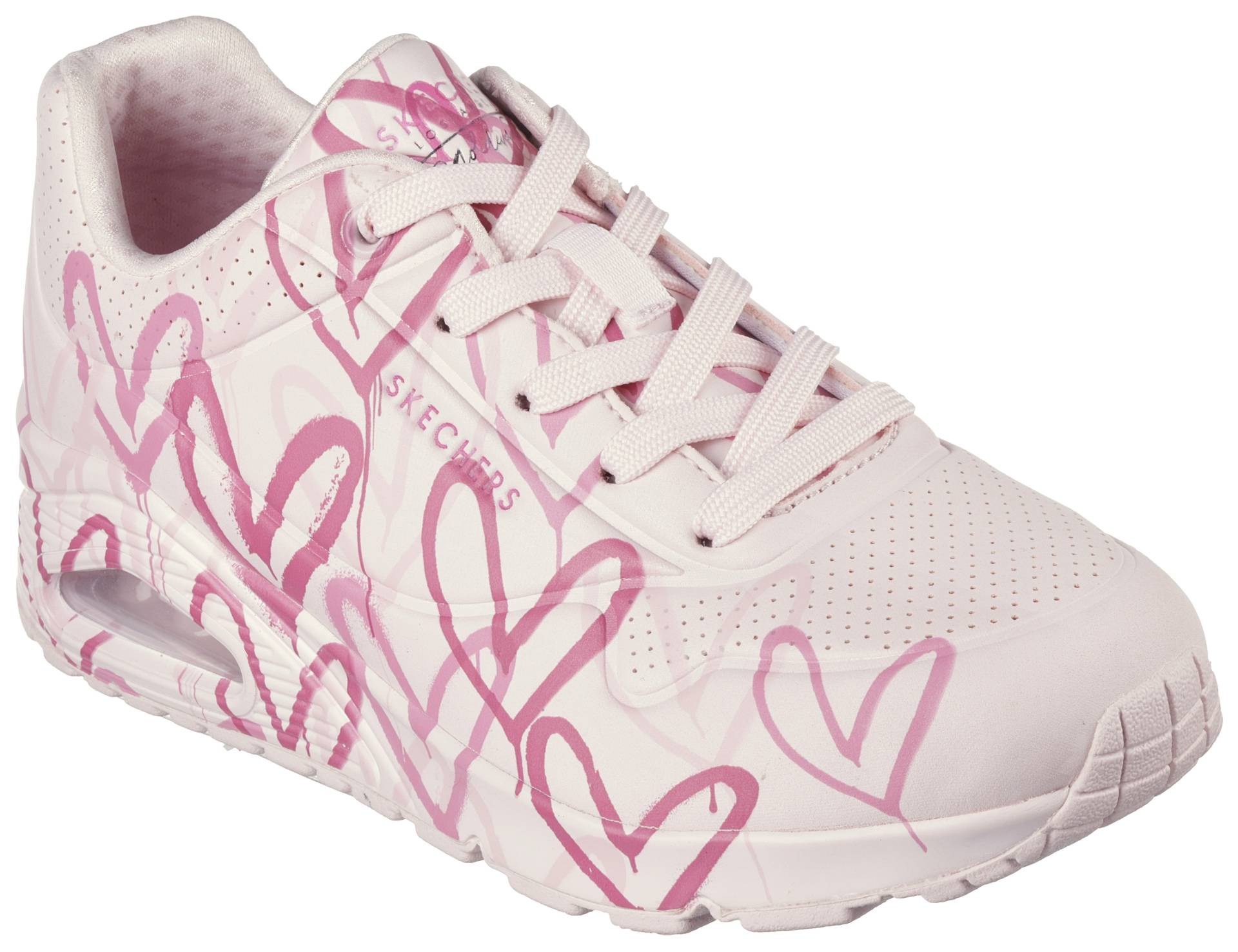 Skechers Wedgesneaker »UNO-SPREAD THE LOVE«, Freizeitschuh, Halbschuh, Schnürschuh mit auffälligem Graffiti-Print von Skechers