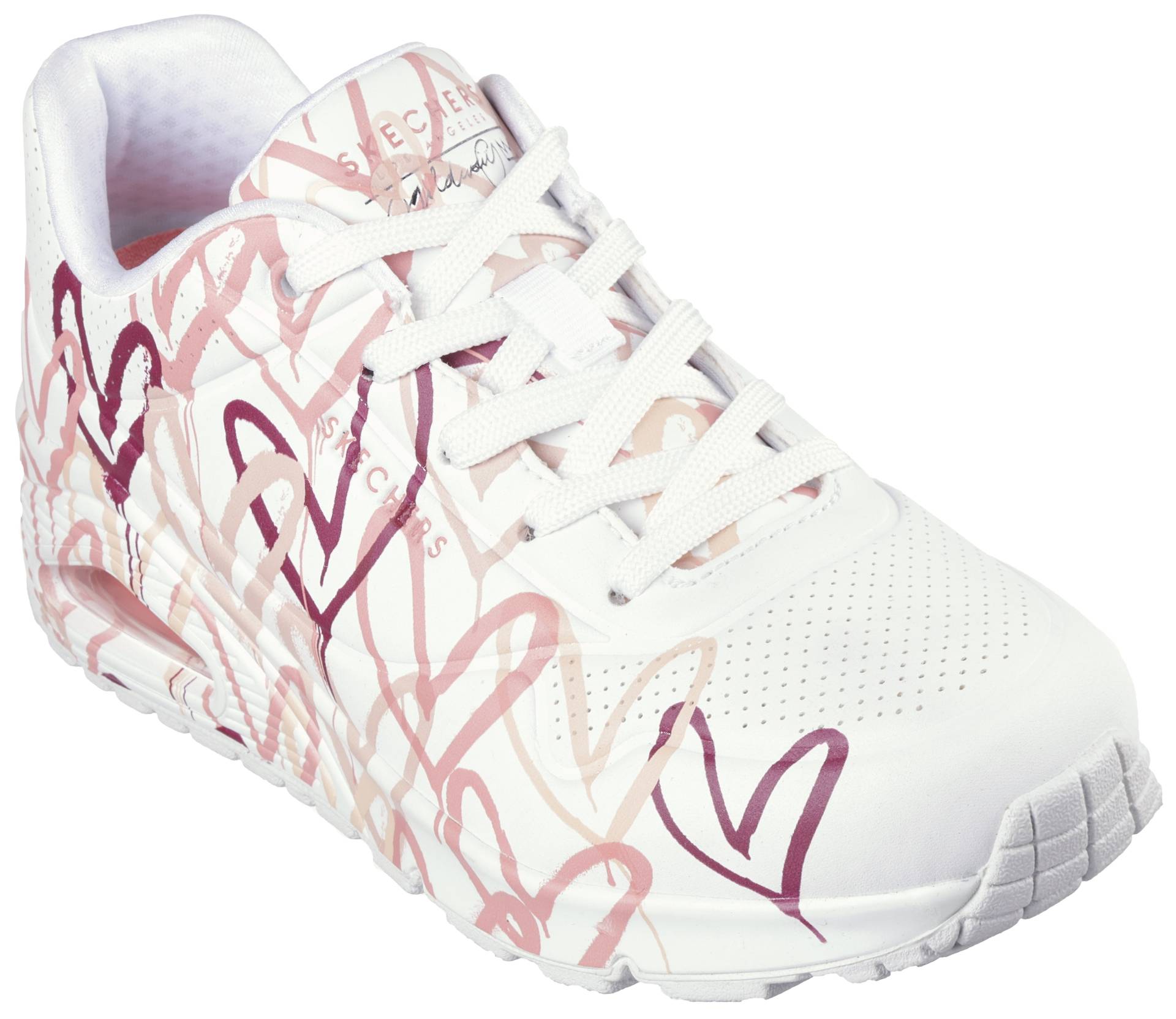 Skechers Wedgesneaker »UNO-SPREAD THE LOVE«, Freizeitschuh, Halbschuh, Schnürschuh mit auffälligem Graffiti-Print von Skechers