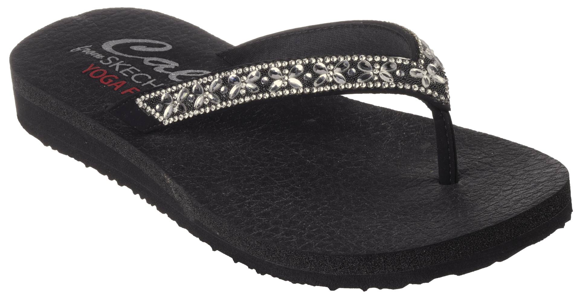 Skechers Zehentrenner »MEDITATION-BUTTERFLY GARDEN«, Sommerschuh, Schlappen, Poolsildes mit funkelnden Glitzersteinen von Skechers