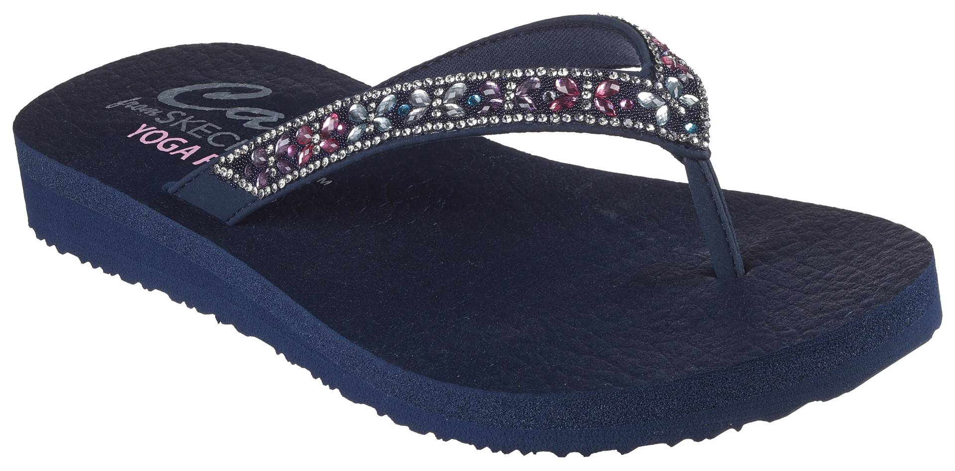 Skechers Zehentrenner »MEDITATION-BUTTERFLY GARDEN«, Sommerschuh, Schlappen, Poolsildes mit funkelnden Glitzersteinen von Skechers