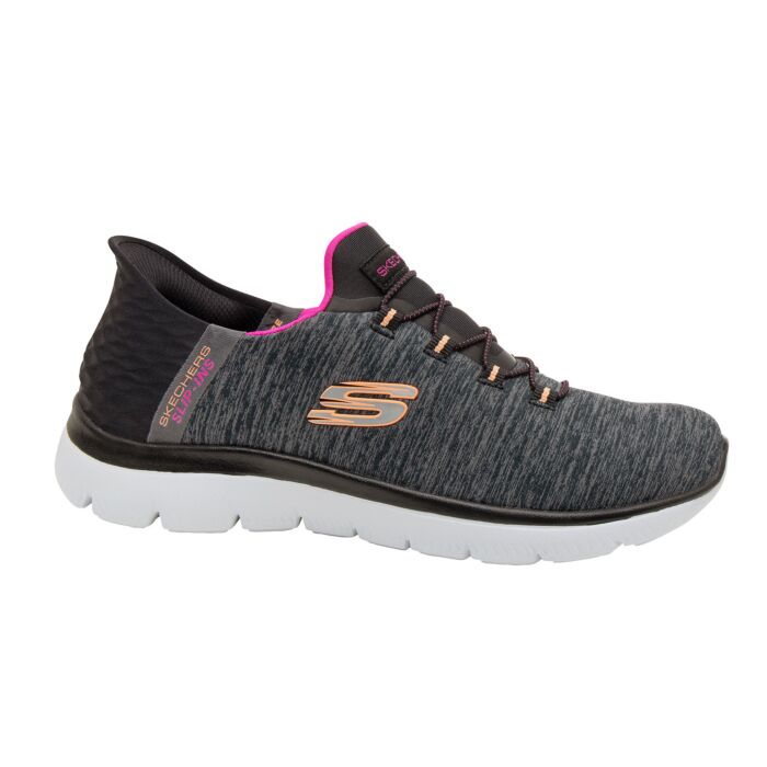 Slip Ins Damen-Schlupfschuh mit Elastbändern schwarz-weiss Slip Ins Damen-Schlupfschuh mit Elastbändern schwarz-weiss von Skechers