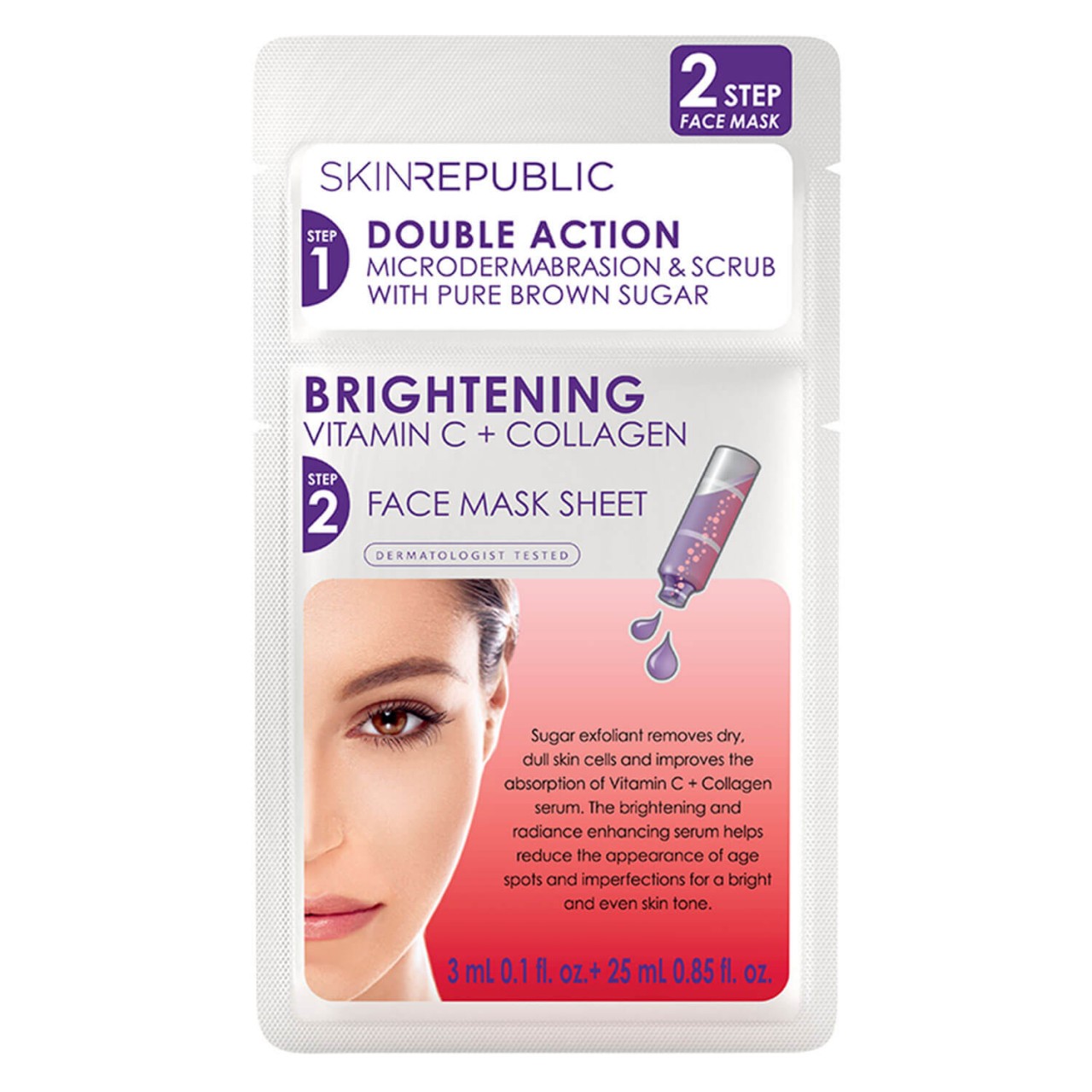 Skin Republic - 2 Step Brightening Vitamin C + Collagen Face Mask von Skin Republic