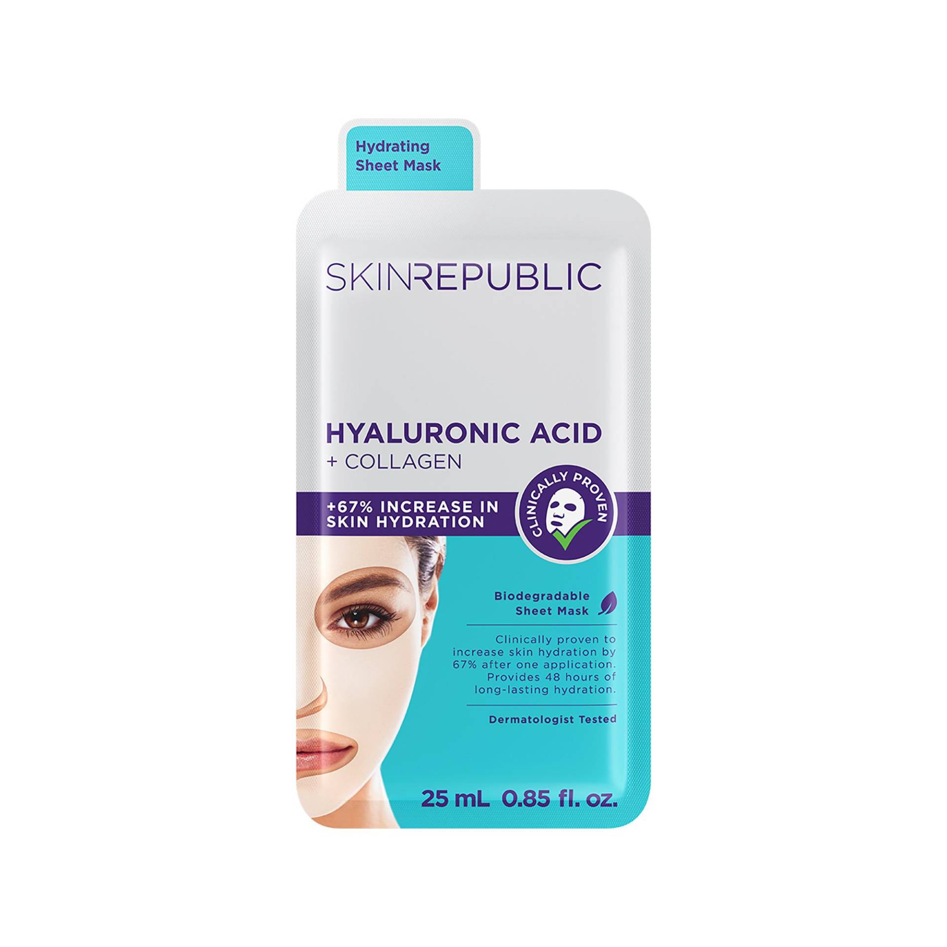 Hyaluronic Acid & Collagen Face Mask Damen  1 pezzo von Skin republic