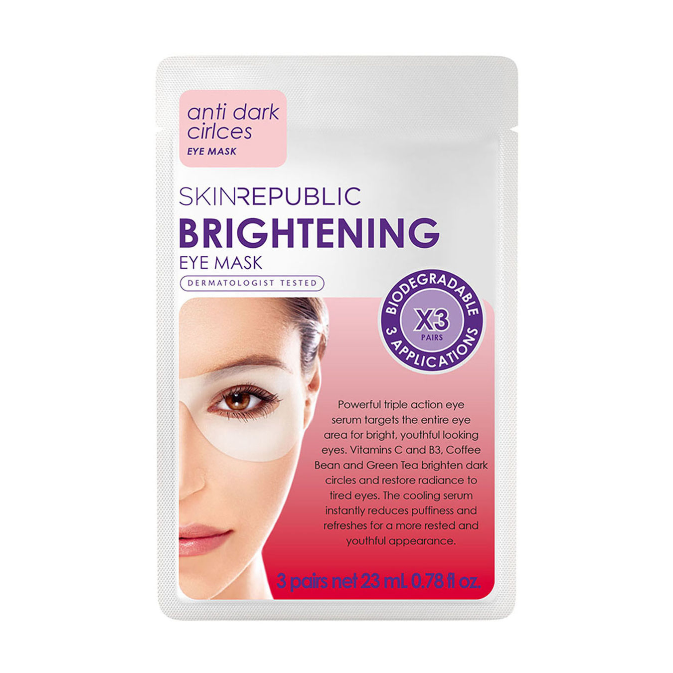 SKINREPUBLIC Brightening Eye Mask 3 Stück von Skinrepublic