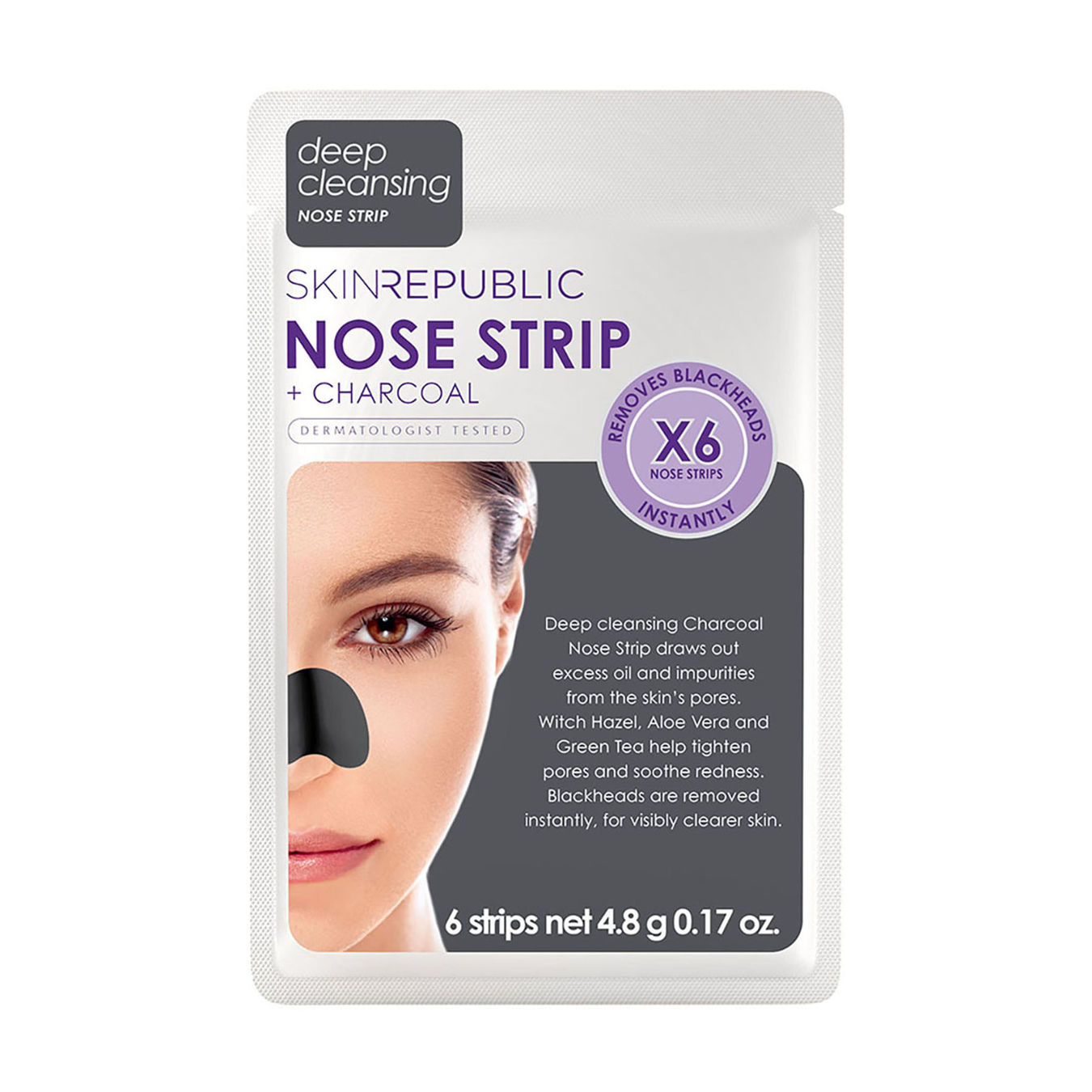 SKINREPUBLIC Charcoal Nose Strips 6 Stück von Skinrepublic