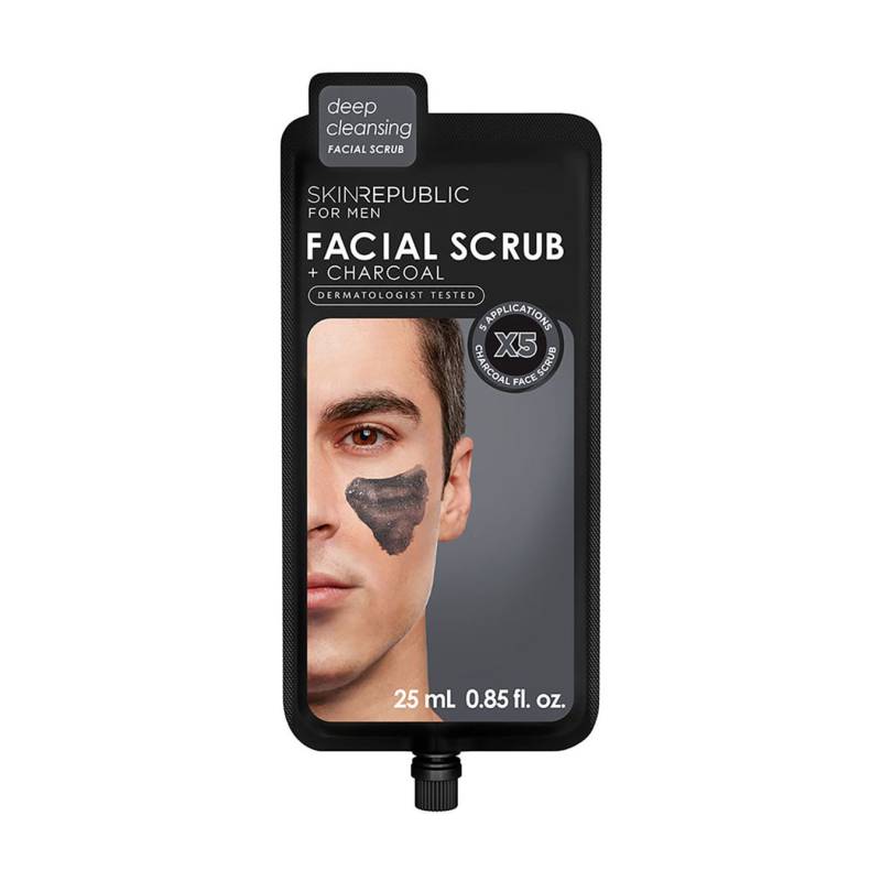 SKINREPUBLIC Men's Facial Scrub + Charcoal Gesichtspeeling von Skinrepublic